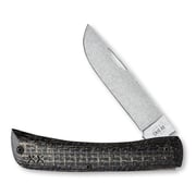 Case XX Crossroads Series XR Sod Buster Jr S35VN Black Burlap Canvas Laminate/Lime Green G-10 CA66382
