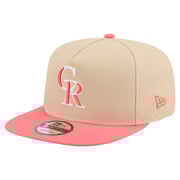 Men's Colorado Rockies  New Era Light Beige/Coral Color Pack A-Frame 9FIFTY Snapback Hat