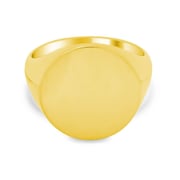 Men's Round Signet Ring - Large