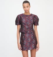 The Mallorie Top - Burgundy Baroque Jacquard
