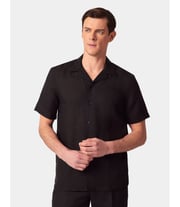 Slim Fit Black Shirt - Short Sleeve