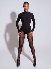 Hourglass Rib Mockneck Long Sleeve Bodysuit