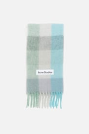 Mohair checked scarf