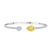 Luster Canary Bangle Bracelet Finished in Platinum and Gold