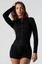Seamless Long Sleeve Zip-Up Top