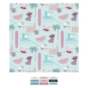Print Short Sleeve Pajama Set with Shorts in Fresh Air Beach Day
