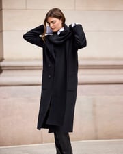 Wool-Blend Long Double-Breasted Coat