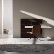 Walker Desk in Glossy Chateau Gray and Smoked Oak