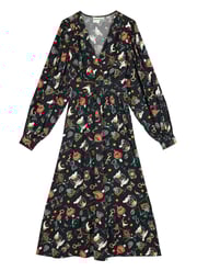 Victoria Dark Magic Print Balloon Sleeve Midaxi Dress