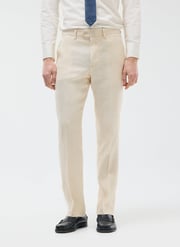 Tailored Linen Trousers | Stone
