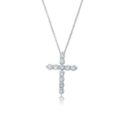 Brilliant Round Cross Necklace in Platinum