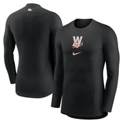 Men's Washington Nationals  Nike Black City Connect Base Layer Raglan Long Sleeve Performance T-Shirt