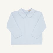 Peter Pan Collar Shirt & Onesie (Long Sleeve Woven) - Barrington Blue Mini Windowpane