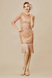 Vintage Sheer Sleeve Cocktail Party Dress