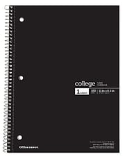Office Depot® Wirebound Notebooks, 8 1/2" x 11", 1 Subject, College Ruled, 100 Sheets, Assorted Colors, Pack Of 6 Notebooks