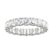 4.18 CTW DEW Cushion Moissanite Eternity Band in 14K White Gold