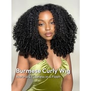 West Kiss Burmese Curly Wave 5x7 Human Hair Lace Front Wigs With 250% Density Ready To Go Wig Natural Hairline