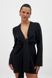 Hemdblusenkleid mit verdrehter Front