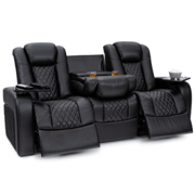 Aeris Leather Gel Sofa | Powered Headrest & Recline | Black or Brown