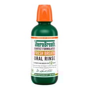 TheraBreath Fresh Breath Oral Rinse, Alcohol-Free, Rainforest Mint, 16 OZ