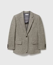 Single-Breasted Herringbone Blazer