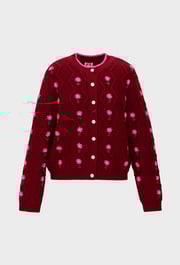Bennett Cardigan - Maroon/Pink