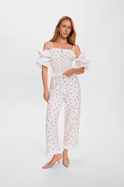Puff Linen Lounge Pants in Strawberries