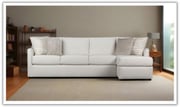 Klaussner Atlanta L-Shape Fabric Sectional Sofa in Beige
