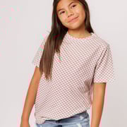 Short Sleeve Tee - Lilac Mini Check
