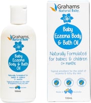 Grahams Natural Baby Eczema Body & Bath Oil, for Eczema & Cradle Cap (100ml)