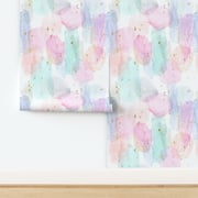 Wallpaper in Rainbow and stars watercolor
