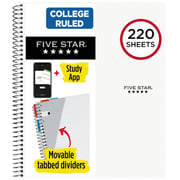 Five Star 220 Sheets College Ruled Notebook Feature Rich White