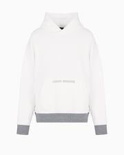 Stretch cotton hoodie with logo