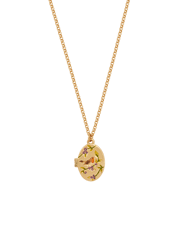 Gold Robin & Blackberry Locket Necklace