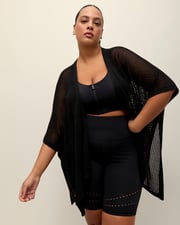 Short Open Stitch Knit Cape