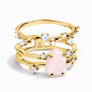 Rose Quartz Flow Ring & Stardust Band