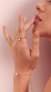 Cabochon Ring Padparadscha Gold Vermeil