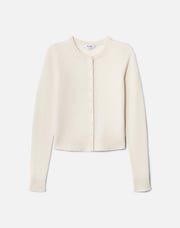 Cashmere Crewneck Cardigan - Ivory