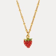 Strawberry Enamel Necklace