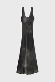 Silk Laundry Scoop Neck Dress - Smoke