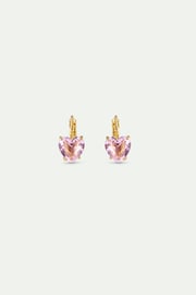 Light Pink Diamantine Heart-Shaped Sleeper Earrings