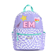 Patched Customizable Backpack- Purple Checkered