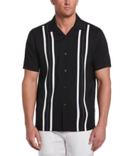 Contrast Panel Camp Collar Shirt