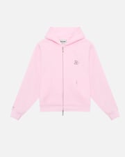 SSS REALISM X DERRIMUT GYM OLD SCHOOL ECHO ZIP HOODIE BABY PINK