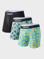 Shark and Lemon Printed Bamboo Rayon Boxer Briefs 3 Pack