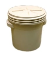 20 Gallon, Plastic Barrel Drum with Screw On Lid, Beige - 1650BEI