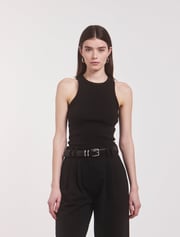 Signature Rib Tank in Black