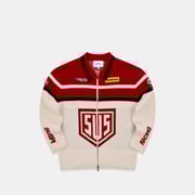 Racer / SUS Logo Jacquard Knitted Jacket - Burgundy