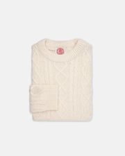 Made-in-Norway Cream Aran Knit Sweater