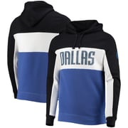 Dallas Mavericks Junk Food Wordmark Colorblock Fleece Pullover Hoodie - Black/White